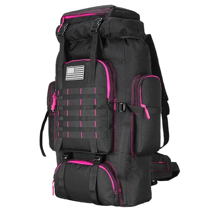 Hiking Backpack for Men 70L/100L Camping Backpack Military Rucksack Molle 3 Days Assault Pack for Climbing | Camping Backpack - color: 70l-blackrose