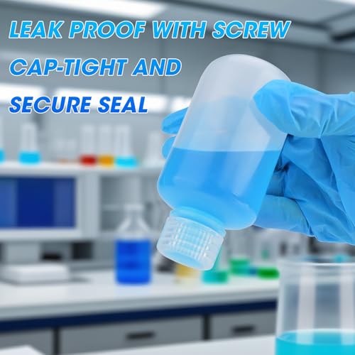 4oz/125ml Plastic Sample Bottles with caps, Wide Mouth Reagent Bottle with Lids Leak Proof Containers Water Sample Bottles for Laboratories, Travel(5Pcs) - style: 125ML-5pcs