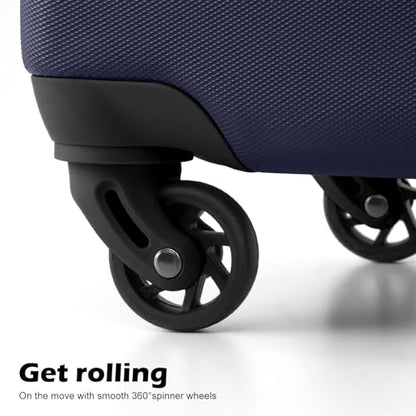 Coolife Luggage 3 Piece Set, Lightweight Durable Hardshell Suitcase set with 360° Spinner Wheels, TSA-approved Lock, Checked Family Travel Luggage sets, 20/24/28 Inch, Navy - color: Navy, size: 20in24in28in