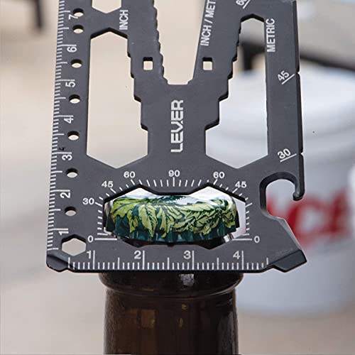 Lever Gear Toolcard Pro - 40 in 1 Credit Card Multitool. Slim, Minimalist Survival Card Wallet Tool Card. TSA Approved Multitool Card Pocket Tool. (Black) - color: Black, size: Single