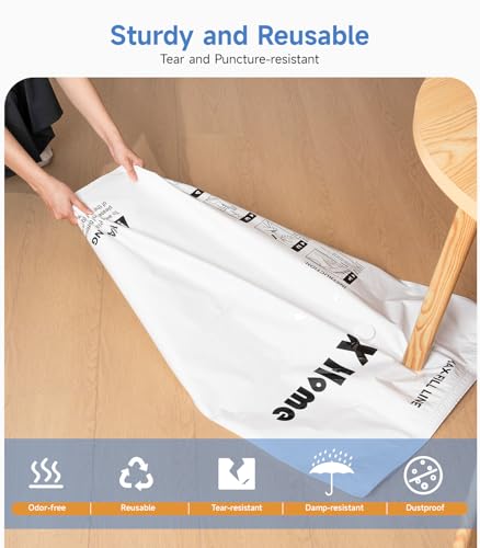24 Pack Vacuum Storage Bags, Space Saver Vacuum Seal Bags for Clothing, Bedding, Blankets, Comforters,Travel Luggage, Vacuum Compression Bags with Hand Pump (8 Jumbo+4L+4M+4S+4 Roll-up Bags)