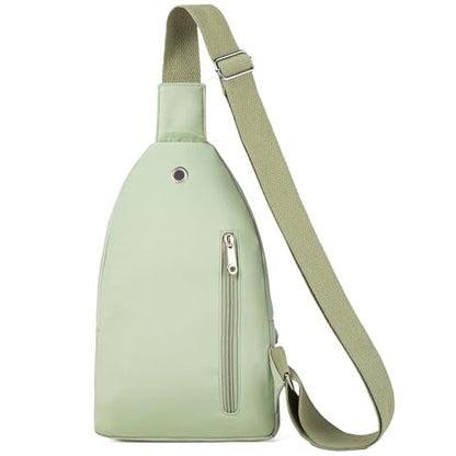 Banelu Small Sling Backpack Crossbody Bags for Women Men, Small Sling Bag Cross Body Bag Fanny Packs Crossbody Purses - Lights Green - color: D Light Green