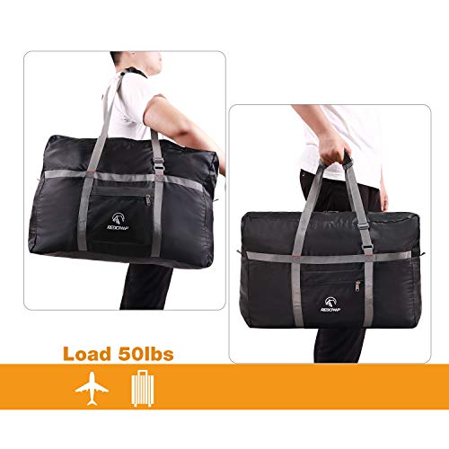 REDCAMP Foldable Travel Bag, Large Sports Bag, 75L/96L/100L, Lightweight Waterproof Tote Bag - color: Black 22"/60l