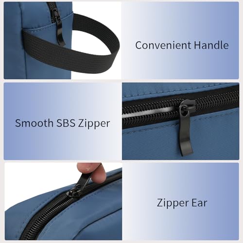 Travel Hanging Toiletry Bag with Carry Handle - Water-Resistant Small Cosmetic Organizer for Men & Women, Makeup, Shaving Kit, Gym & Travel Essentials (Navy Blue) - color: Navy Blue