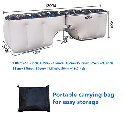 Inflatable Car Air Mattress Back Seat Bed, Universal Back Seat Gap Filler Pad Extender for SUV Camping Sleeping Travel Rest, Two Independent Air Bags