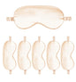6PACK Silk Sleep Mask Satin Eye Masks Blackout Silky Eyeshade Cover Soft Blindfold Eyeshades for Women Sleeping Travel Gift - color: Pale Champagne