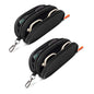 Double Eyeglasses Case Soft Portable Zipper Sunglasses Pouch with Keychain Clip for Men Women - color: Black - Pack of 2