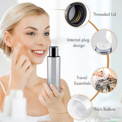 150ML/5OZ Travel Size Toiletries, 6 Pack Travel Size Containers, Leak Proof Plastic Bottles for Shampoo, Lotion, Body Wash with 6pcs Labels - color: Grey, size: 150ml(6pcs)