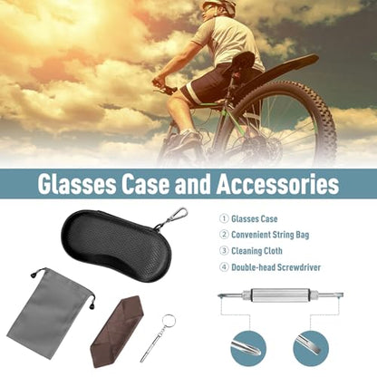 FINTIE Sunglasses Case, Hard EVA Shell Shockproof Sport Glasses Case with Metal Carabiner Travel Zipper Eyeglasses Holder - color: Black