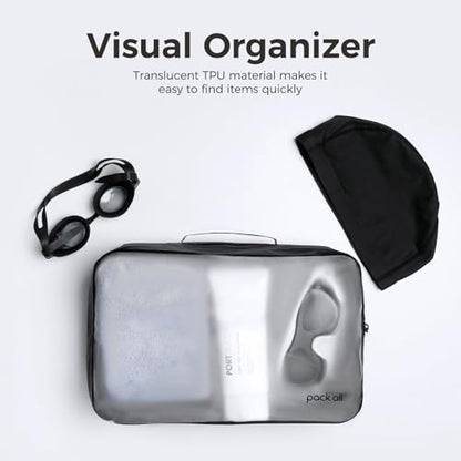pack all Seamless Clear Toiletry Bag, Tear-resistant Clear Makeup Bag, Water-resistant Travel Packing Organizer for Toiletries, Cosmetics and Accessories (Large) - style: Large