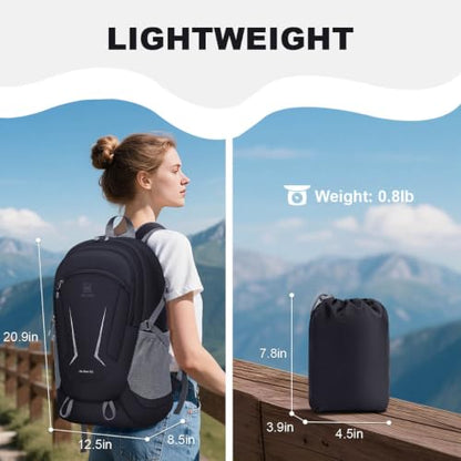 MIYCOO Backpack - Ultra Lightweight Packable Backpack for Travel Camping, Hiking Back Pack Waterproof Foldable Daypack for Men Women Black - color: Black