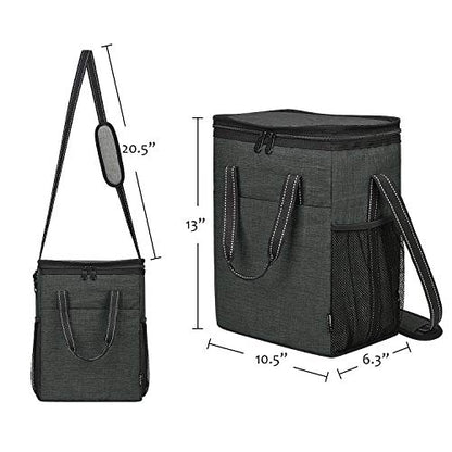 Tirrinia 6 Bottle Wine Gift carrier - Insulated & Padded Wine Carrying Cooler Tote Bag with Handle and Adjustable Shoulder Strap for Travel or Picnic, IDEAL Wine Lover Gift, Black - color: Black