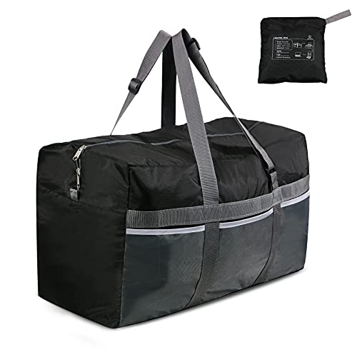 REDCAMP Foldable Travel Bag, Large Sports Bag, 75L/96L/100L, Lightweight Waterproof Tote Bag - color: 75L/Black