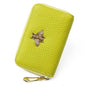 imeetu RFID Credit Card Holder, Small Leather Zipper Card Case Wallet for Women - color: Lite - Yellow Green, size: Lite