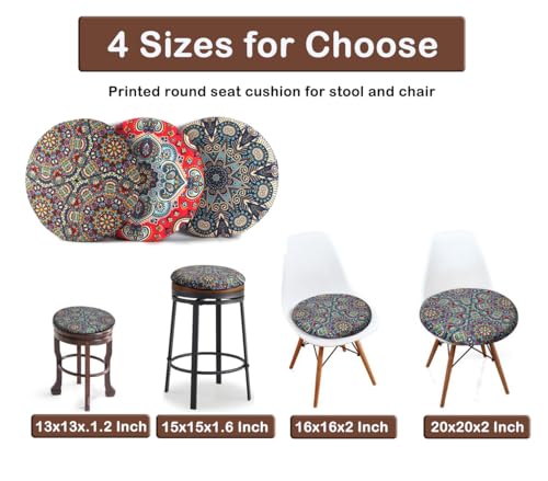 Sigmat Memory Foam Seat Cushion Anti-Slip Soft Round Stool Cushion Chair Pad 13 Inch Graphic - color: Graphic, size: 13 Inch