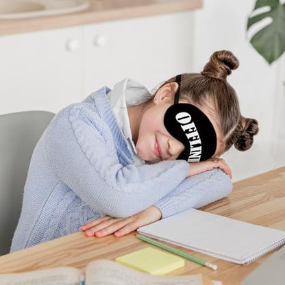 Offline Sleep Mask Silk, Funny Sleeping Mask Adjustable Sleep Mask, Blindfold for Sleeping, Black Out Eye Masks Funny Gifts for Man Women Friends - color: Offline