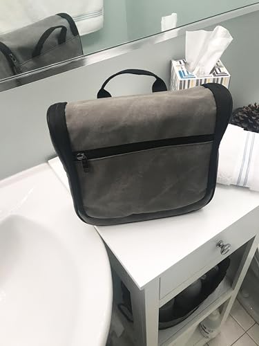 Lewis N. Clark Brushed Twill Hanging Toiletry Kit Bag for Travel Accessories, Shampoo, Cosmetics + Personal Items, Gray - color: Gray