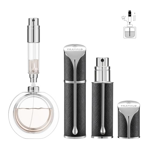 Travalo AQUA Refillable Perfume Atomizer, 5ml Travel Perfume Bottle with Easy Bottom Refill, Leak-Proof Mini Cologne Sprayer, TSA-Approved Pocket Fragrance Spray for Women & Men,1 Piece (Black) - color: BLACK
