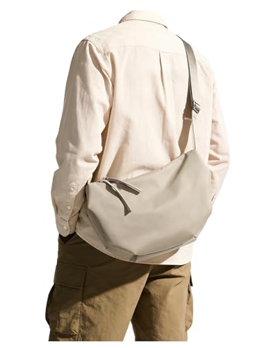 SEAFEW Mini Crossbody Bag Shoulder Bag for Men, Small Messenger Satchel Bag for Women - color: Khaki - Crescent