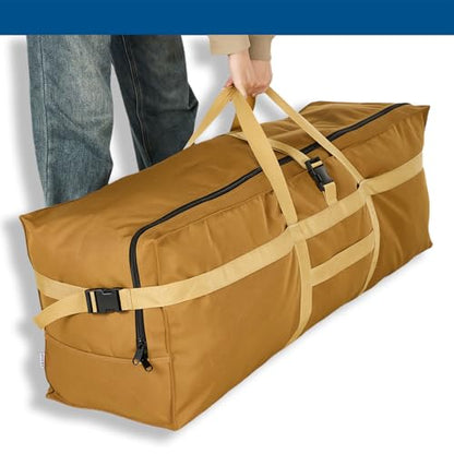 Arxus Large Duffel Bag, Waterproof Carry on Weekend Overnight Storage Bag over Luggage for Airline, Travel, Camping, Moving - color: 180L-Khaki