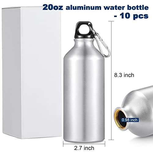 CHENGU Aluminum Water Bottle 20 oz Reusable Bottles Lightweight Leak Proof Aluminum Sports Travel Bottles with Twist Cap Buckle for Gym, Hiking, Cycling, Camping, Fishing - color: Silver