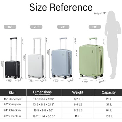 Hanke Hard Shell Luggage Sets 2 Pieces, Carry On and Checked Luggage Sets with Spinner Wheels, Durable PC Hardside Rolling Suitcase for Travel (20/28 Inch, Cuba Sand) - color: Cuba Sand, size: 2-Piece Set(20/28)