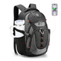 Swissdigital Design Laptop Backpack with USB Charging Port, Travel Backpack Fits 15.6 inches Computer, 31L College School Backpack for Men, Black/Grey | SD803-02 - color: Black/Grey