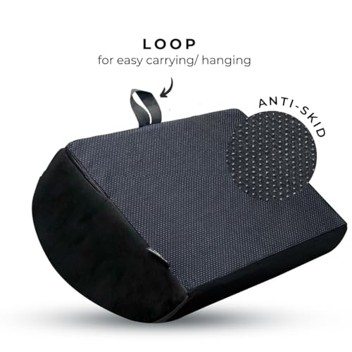 Friends of meditation Foot Rest for Office Chair | Foot Stool for Sofa | Ergonomic Foot Rest Under Table/Desk | Leg Resting Stool | Removable Cover | Black - color: Black