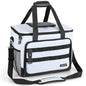ZAKEEP Soft Cooler Bag, 30 Cans Collapsible Cooler with Adjustable Shoulder Straps, White Ice Chest for Camping, Beach, Hiking, Picnic