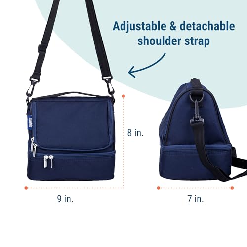 Wildkin Kids Two Compartment Insulated Lunch Bag – Keeps Food Hot or Cold, Easy-Clean Lining, Leak-Resistant & BPA-Free – Boys & Girls, Ideal for School, Travel & Daycare – Whale Blue - color: Whale Blue