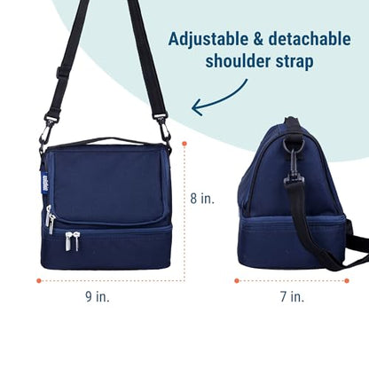 Wildkin Kids Two Compartment Insulated Lunch Bag – Keeps Food Hot or Cold, Easy-Clean Lining, Leak-Resistant & BPA-Free – Boys & Girls, Ideal for School, Travel & Daycare – Whale Blue - color: Whale Blue