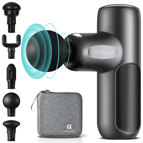 arboleaf Mini Massage Gun Deep Tissue, Percussion Muscle Massager for Back Pain Relief, Small Massage Gun with Case Travel Size, Handheld Quiet, Portable - color: Charcoal