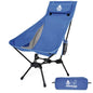 ONETIGRIS Tigerblade High Back Camping Chair with Pillow Design, Comfortable Widened Seat Folding Chair - color: Blue