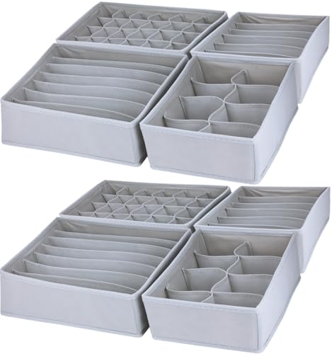Dresser Drawer Organizer 8 Pack Clothes Underwear Sock Storage Light Gray Drawer Dividers Grey Foldable Closet Organizer Storage Box Dresser Drawer Organizers - color: 8 Pack Light Gray Dresser Drawer Organizer