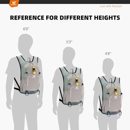 SKYSPER Small Hiking Backpack - 15L Travel Daypack Lightweight Bag Water Resistant Hiking Backpacks for Women Men - color: Lightgray, size: Small