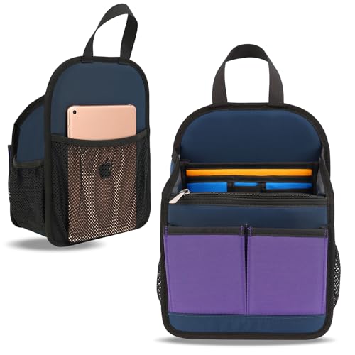 Mini Premium Rugged Backpack Purse Organizer Insert for Women Fashion Small Backpack-19 Pockets,Padded Water-repellent Nylon-Mix - color: MIX, size: Small