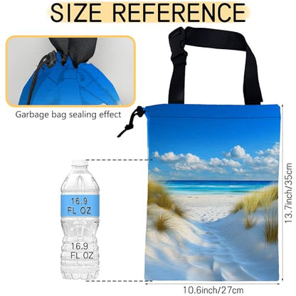 Summer Beach Car Garbage Bag, Compact 5.1L Canvas Trash Can with Drawstring Closure, Perfect for Cars, SUVs, RVs, and More - color: Summer Beach