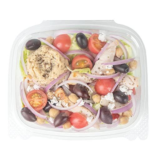 Restaurantware Thermo Tek 32 Ounce Deli Food Containers 100 Anti-Fog Hinged Lid Containers - Freezable Rectangle Clear Plastic To Go Food Containers Disposable - size: 32 oz
