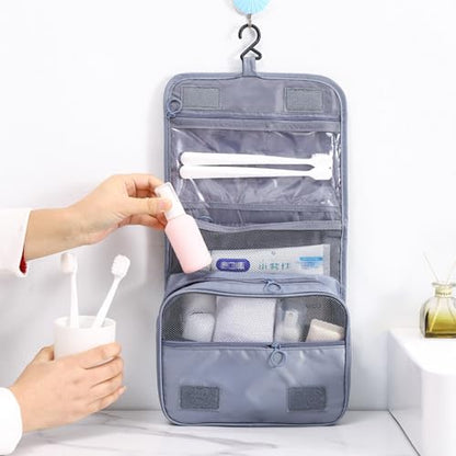 Travel Toiletry Bag for Women, Hanging Toiletry Bag with Multi-Pockets, Toiletry Bag for Traveling Easy Clean, Travel Organizer Bag Gray - color: Gray