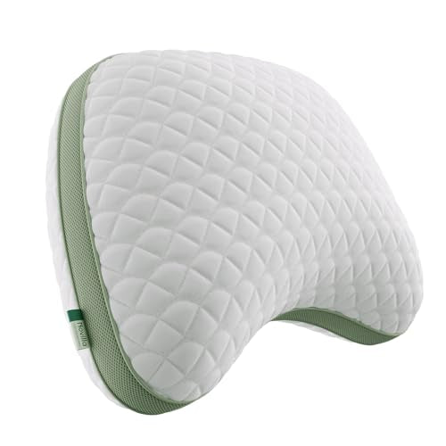 Novilla Tencel Side Sleeper Pillow for Neck and Shoulder Pain, Curved Crescent Design with Adjustable Shredded Memory Foam, Silk-Like Soft Cover for Face & Hair Care, Queen