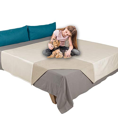 Ameritex Pet Bed Blanket Reversible 100% Waterproof Velvet Super Soft for Sofa and Bed (52x82 Inches, Cream+Beige) - color: Cream+beige, size: 52x82 Inches