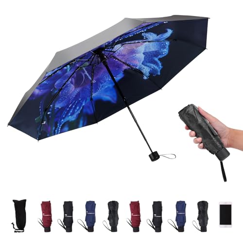 SY COMPACT Travel Umbrella - Lightweight Portable Mini Compact umbrellas-Factory outlet shop - color: bellflower