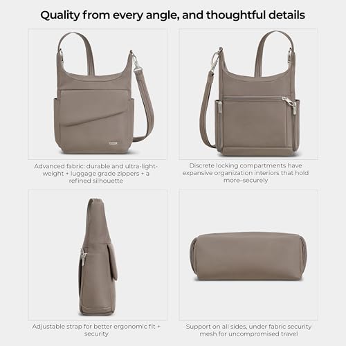 Travelon Anti-Theft Classic Messenger Bag - color: Hazelnut