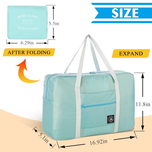 Travel Bag 36 Packes Carry on Luggage Foldable Duffel Bag Sports Gym Bag Weekender Overnight Bag Water Resistant Nylon Travel Duffel for Men Women - color: Green 36