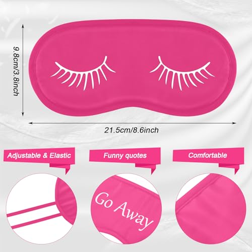 Eurzom 20 Pieces Funny Sleeping Eye Mask Bulk with Adjustable Strap Sleep Blackout Eye Mask for Night Blindfold Cover for Spa Women Men Adult Pajama Party Favors(Rose Red) - color: Rose Red