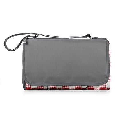 ONIVA - a Picnic Time brand Blanket Tote Outdoor Picnic Blanket, Beach Blanket, Camping Blanket 59x51 inches - color: Red Check With Gray