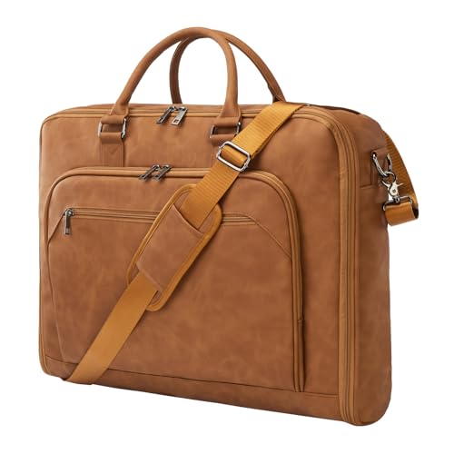 Garment Bag for Travel Large Carry on Garment Bags Men Women | Garment Suitcase Bags - color: Brown
