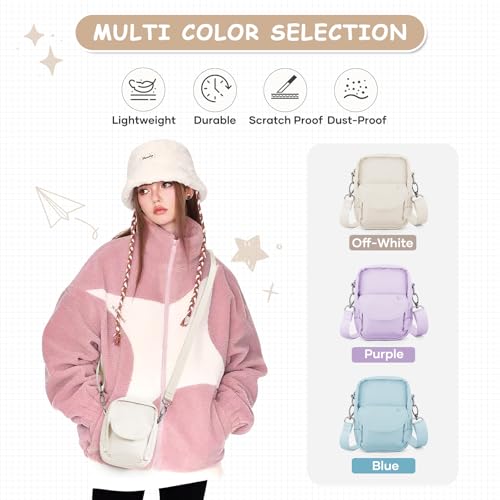 SEAFEW Mini Crossbody Bag Shoulder Bag for Men, Small Messenger Satchel Bag for Women - color: Beige - Sling