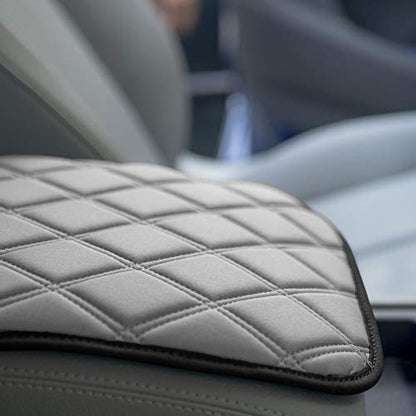FH Group Neosupreme Gray Diamond Pattern Center Console Pad – Water-Resistant Armrest Cover Protector for Cars, SUVs & Trucks - color: Gray, style: Console Cover (Diamond)