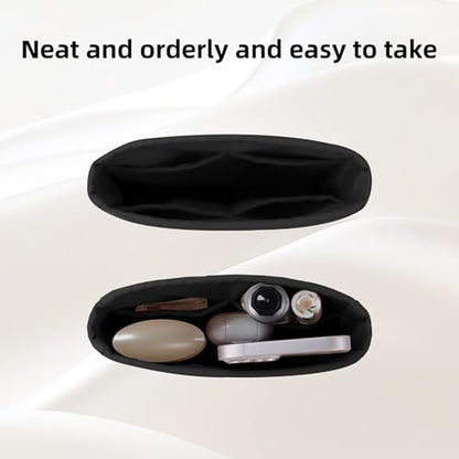DGAZ Silky Purse Organizer Insert Fits Evelyne TPM/PM/GM/TGM Bags, Luxury Handbag & Tote Organizer, Simplicity bag organizer（Black,TPM）